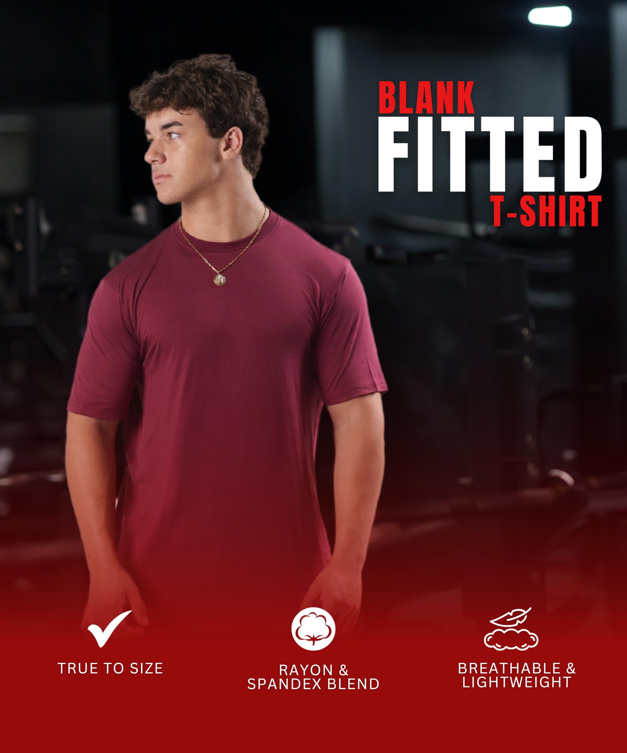 Ekko Men's Blank T-Shirts, Fitted, Scoop Neck Basic Shirt, Apparel for Men, Mens Shirts, Lightweight Mens T-Shirts - Image 6
