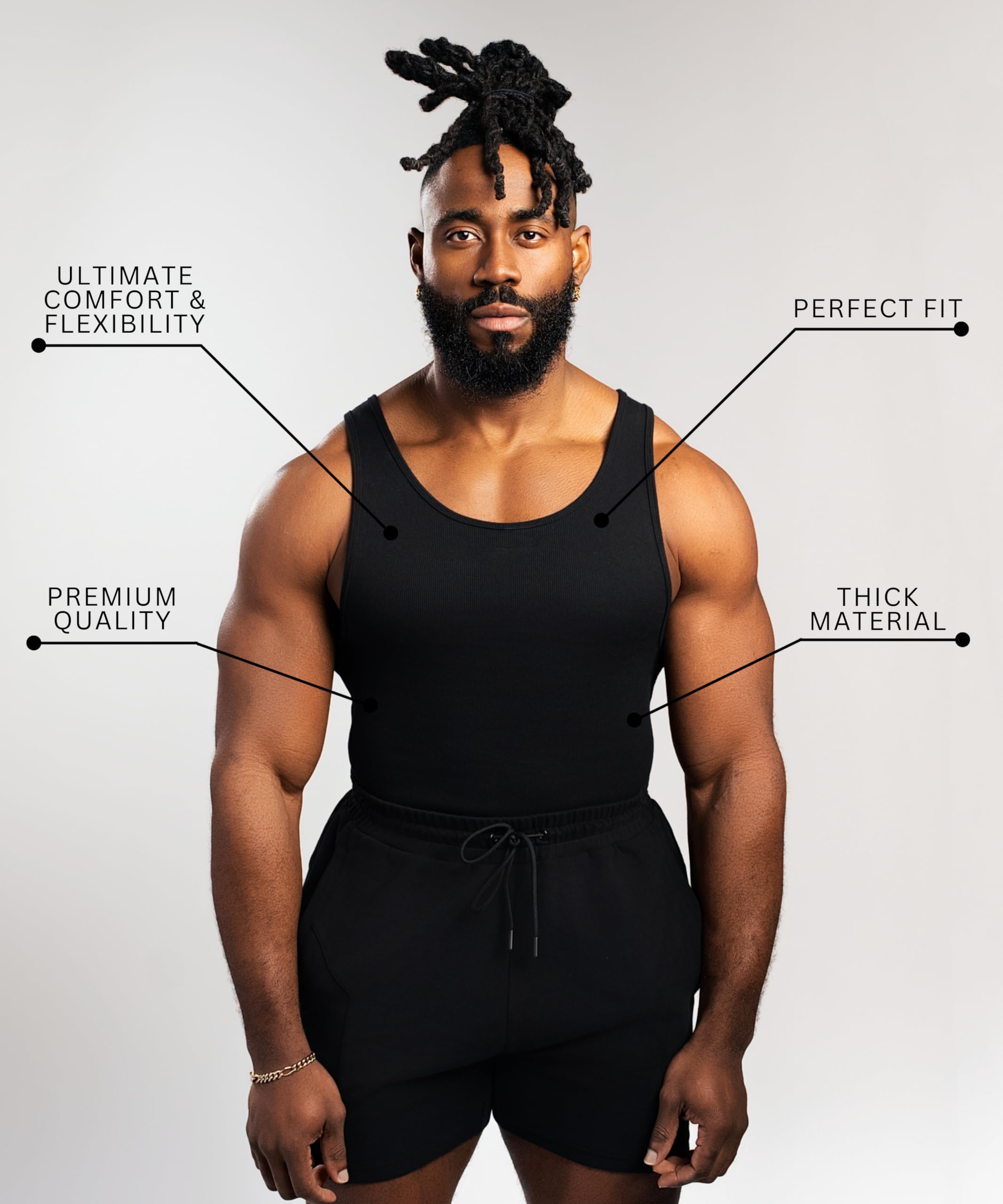 Ekkovision Beaters, Men's Tank Tops, Cotton Spandex Blend Tanks for Men, Comfortable, Durable Ribbed Fabric. - Image 5