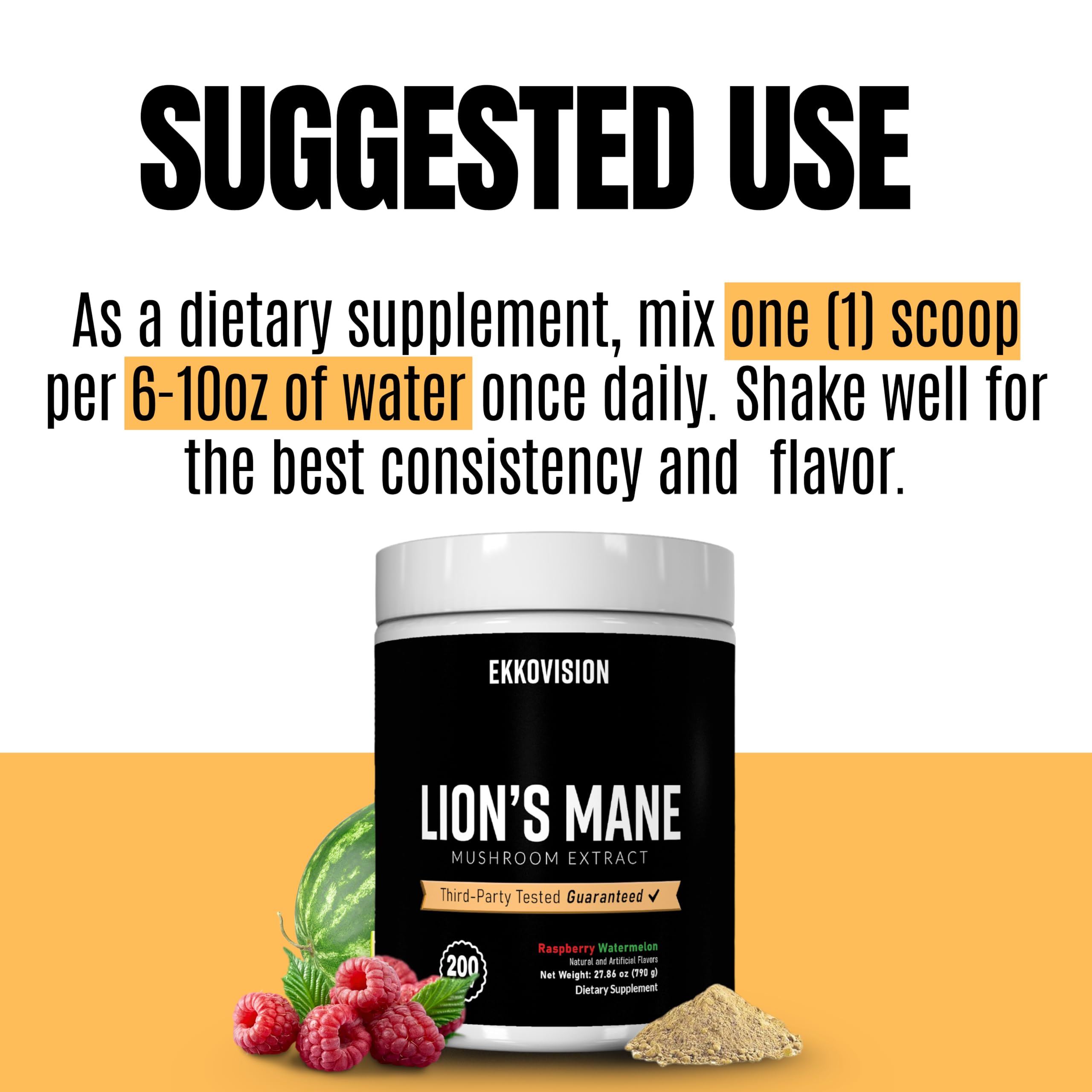 Ekkovision Lions Mane 200 Serving Raspberry Watermelon - Image 5