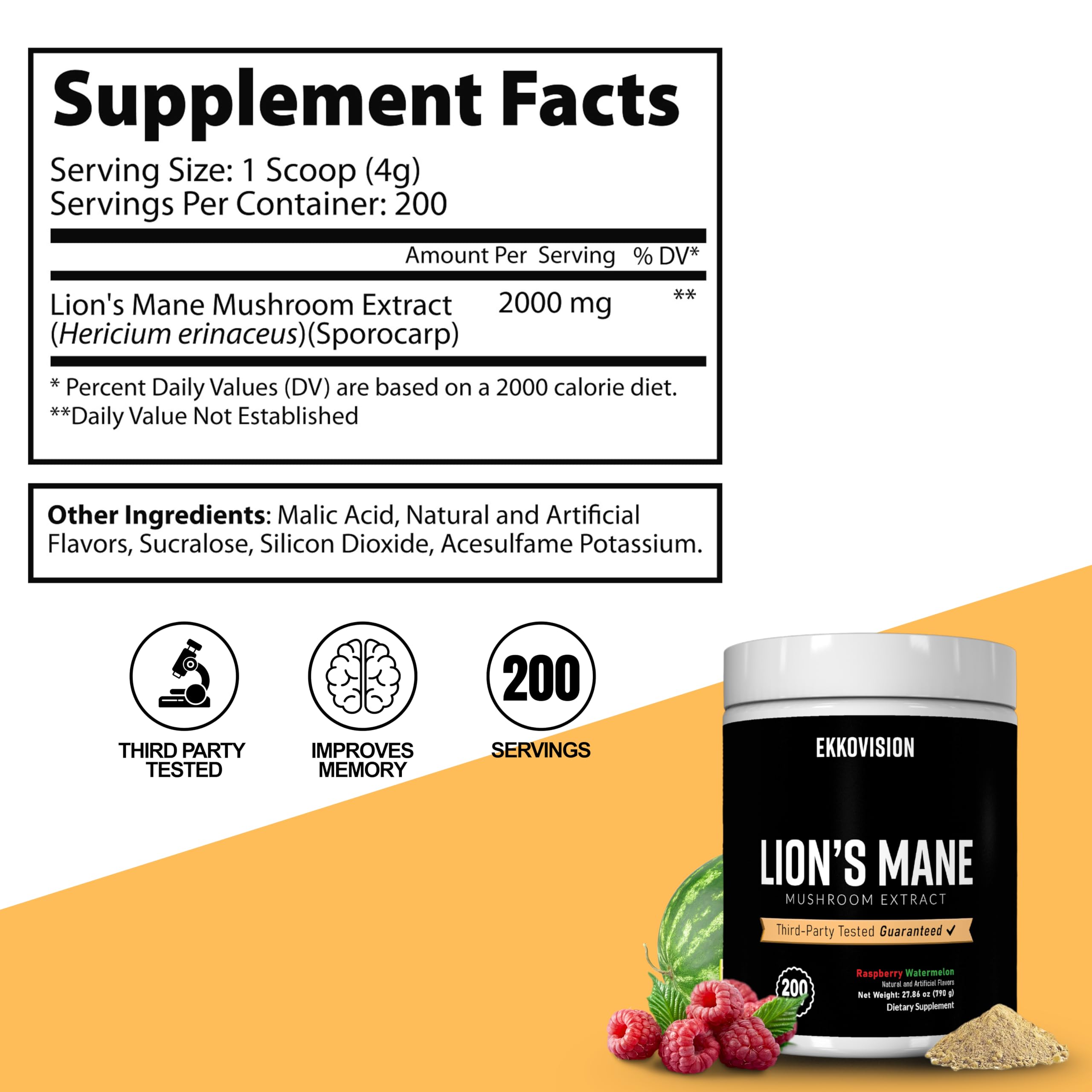 Ekkovision Lions Mane 200 Serving Raspberry Watermelon - Image 7