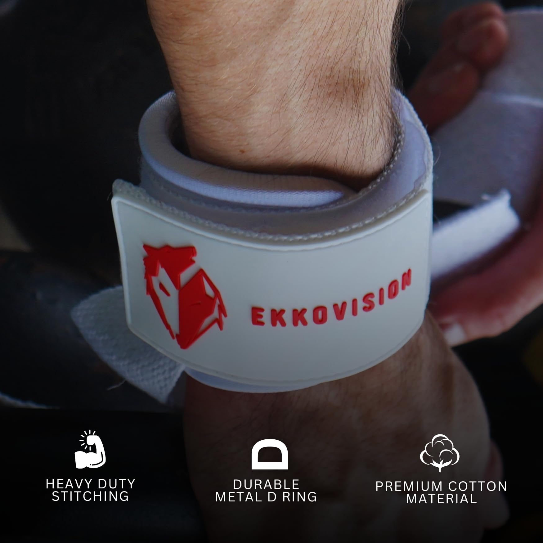 Ekkovision Weight Lifting Straps With Cuffed D Ring, Wrist Support for Men, Heavy Duty Thick Comfortable Lifting Straps, Secure Fit, Enhanced Grip, Straps for Weightlifting & Gym Training, Black - Image 5