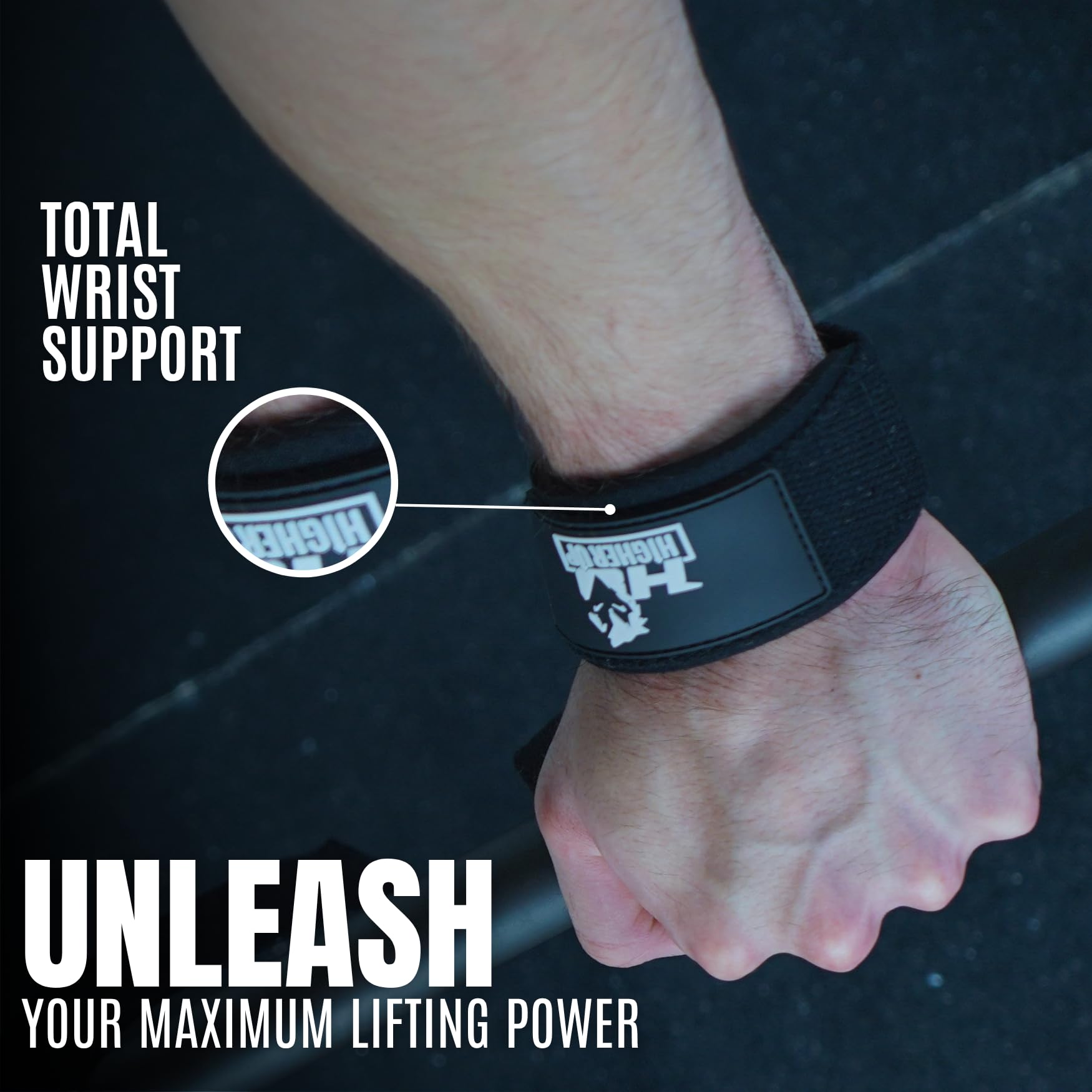Weight Lifting Straps, Wrist Support for Men, Heavy Duty Thick Comfortable Lifting Straps, Secure Fit, Enhanced Grip, Straps for Weightlifting & Gym Training, Black - Image 4