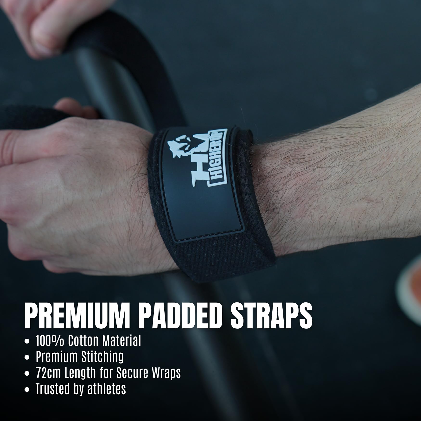 Weight Lifting Straps, Wrist Support for Men, Heavy Duty Thick Comfortable Lifting Straps, Secure Fit, Enhanced Grip, Straps for Weightlifting & Gym Training, Black - Image 5