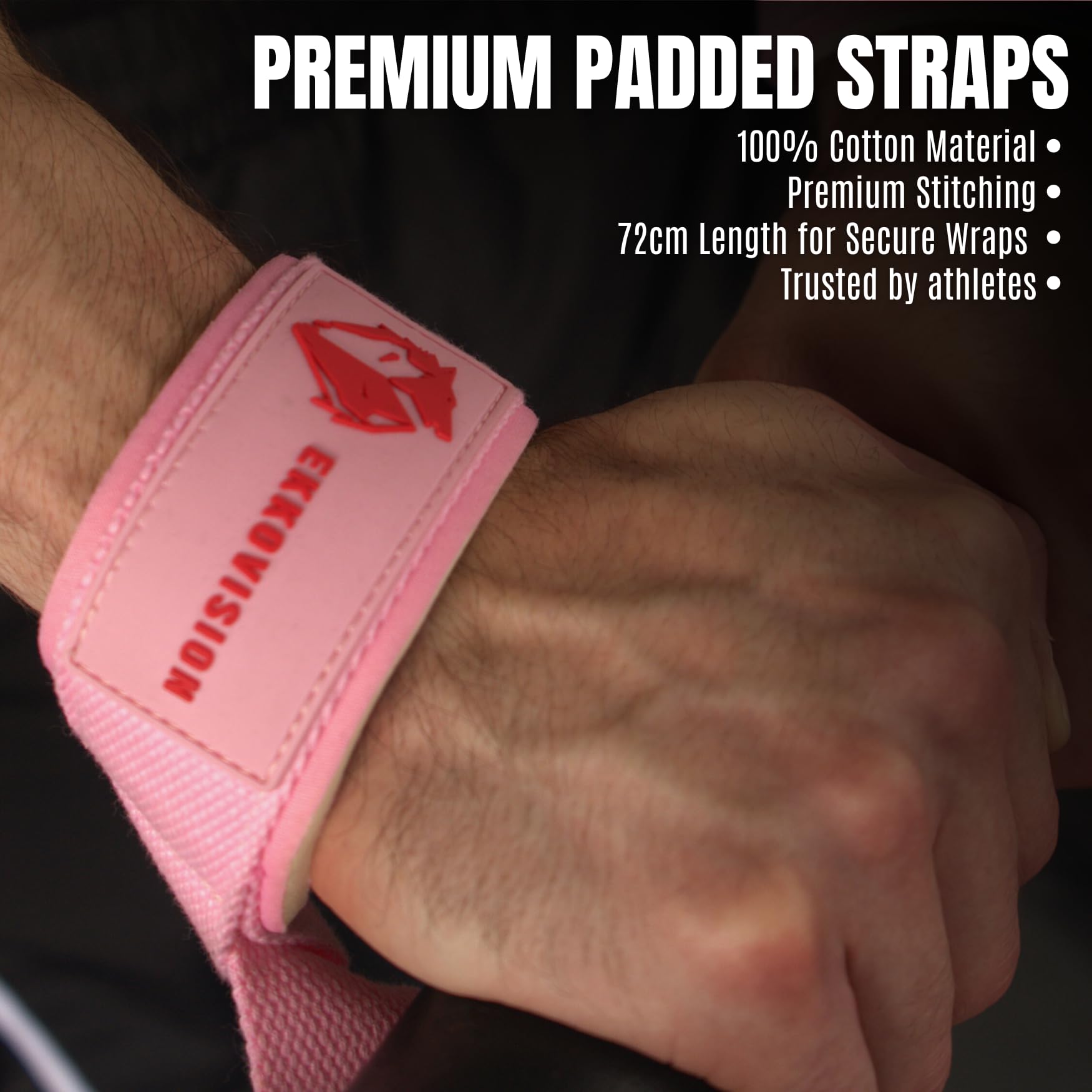 Weight Lifting Straps, Wrist Support for Men, Heavy Duty Thick Comfortable Lifting Straps, Secure Fit, Enhanced Grip, Straps for Weightlifting & Gym Training, Black - Image 3